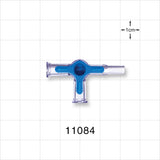4-Way Stopcock, 2 Female Luer Locks, Male Luer Slip - 45 psi - 11084
