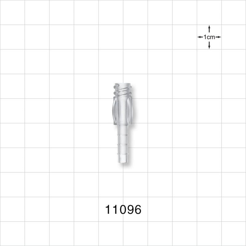 Female Luer Lock, Tubing Port, Clear - 0.19 inch OD (4.83 mm) - 11096