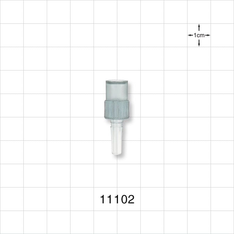 Male Luer Slip, Tubing Port, Clear - 0.21 inch ID (5.33 mm) - 11102