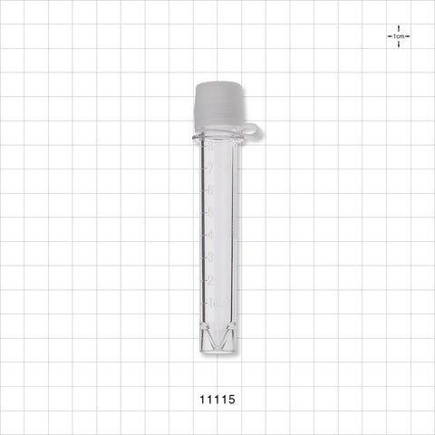 Collection Vial w/Screw Cap on Strap, Clear - 10 ml, 10 g, 0.33 oz. - 11115
