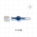 1-Way Stopcock, Female Luer Lock, Male Luer Slip, 90 Degree Turn Handle, Non-Vented Cap - 30 psi - 11146