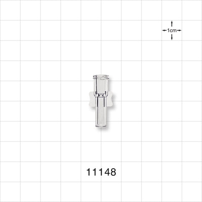 Female Luer Lock, Tubing Port, Clear - 0.114 inch - 0.1 inch ID/0.2 inch - 0.204 inch OD (2.90 mm - 2.54 mm/5.08 mm - 5.18 mm) - 11148
