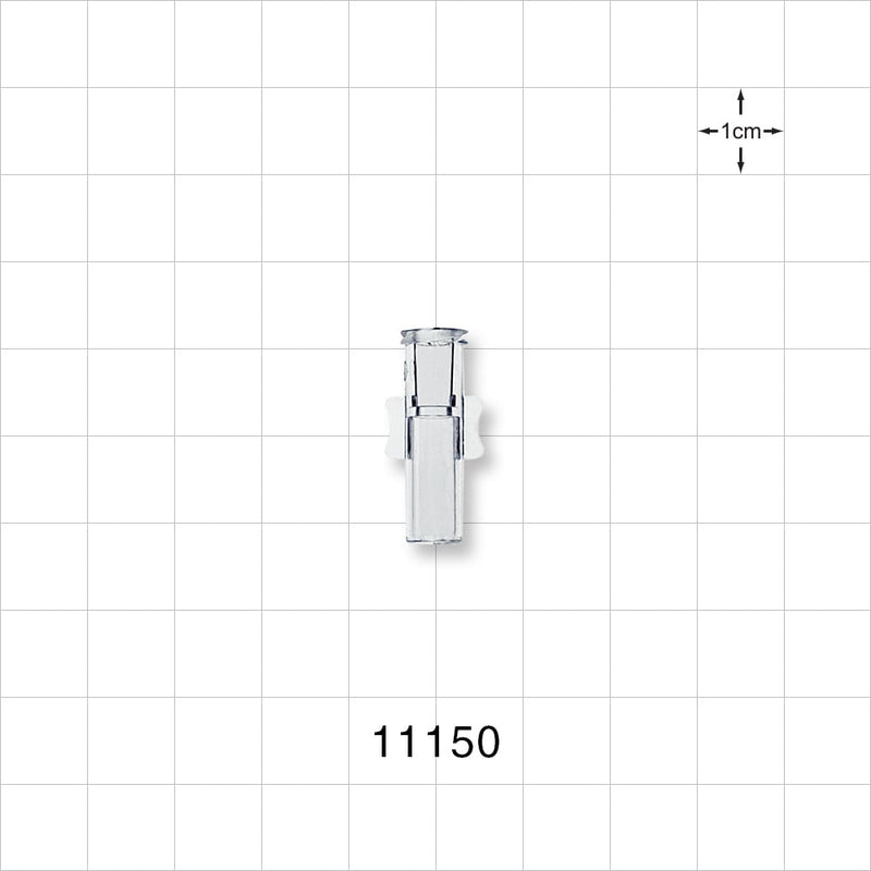 Female Luer Lock, Tubing Port, Clear - 0.192 inch - 0.183 inch ID/0.254 inch - 0.26 inch OD ( (4.88 mm - 4.65 mm/6.45 mm - 6.6 mm) - 11150