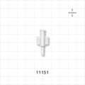 Female Luer Lock, Tubing Port, White - 0.12 inch - 0.15 inch OD (3.05 mm - 3.81 mm) - 11151