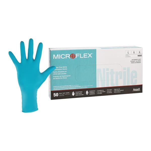 Microflex Inc -MICROFLEX N89 Nitrile Exam Gloves Large Extended Green Non-Sterile Chemo Rated N893