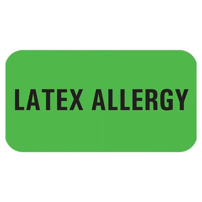 Precision Dynamics Corp. Label "Latex Allergy" .75x1.5" Green 1000/Rl 1000/Rl - N-3404