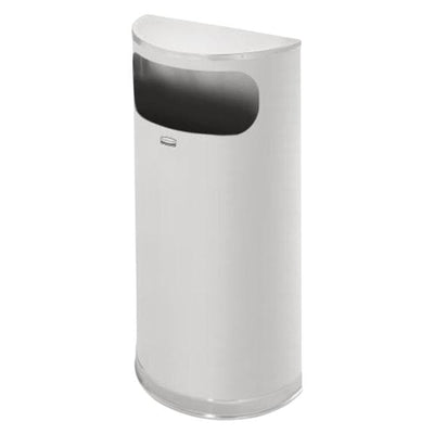 Newell Brands Dist. LLC Can Trash Vinyl Trim/Steel/Satin Finish Flat Lid Fire Resistant Decorative w/ Rigid Plastic Liner Each - FGSO8SSSPL