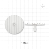 Bag Port Flange with Ribbed Base, Barbed, Natural - Fits 3/16 inch ID Tubing (0.188 inch, 4.76 mm) - 11174