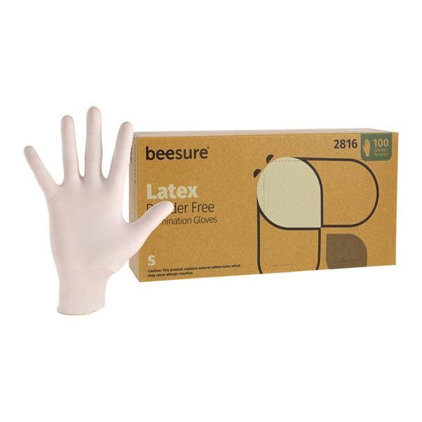 EcoBee -BeeSure Latex Exam Gloves Small White Non-Sterile, 10 BX/CA BE2816