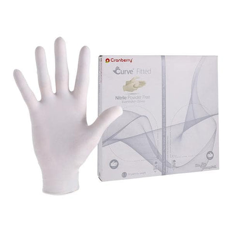 Pro2 Solutions, Inc -Curve Nitrile Exam Gloves Pro White Non-Sterile, 10 BX/CA CR3429