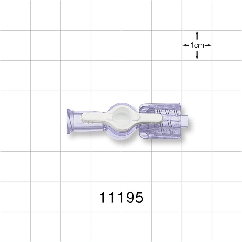 1-Way Stopcock, Female Luer Lock, Male Luer with Spin Lock - 0.106 inch Thru Hole (2.69 mm); 29 psi - 11195
