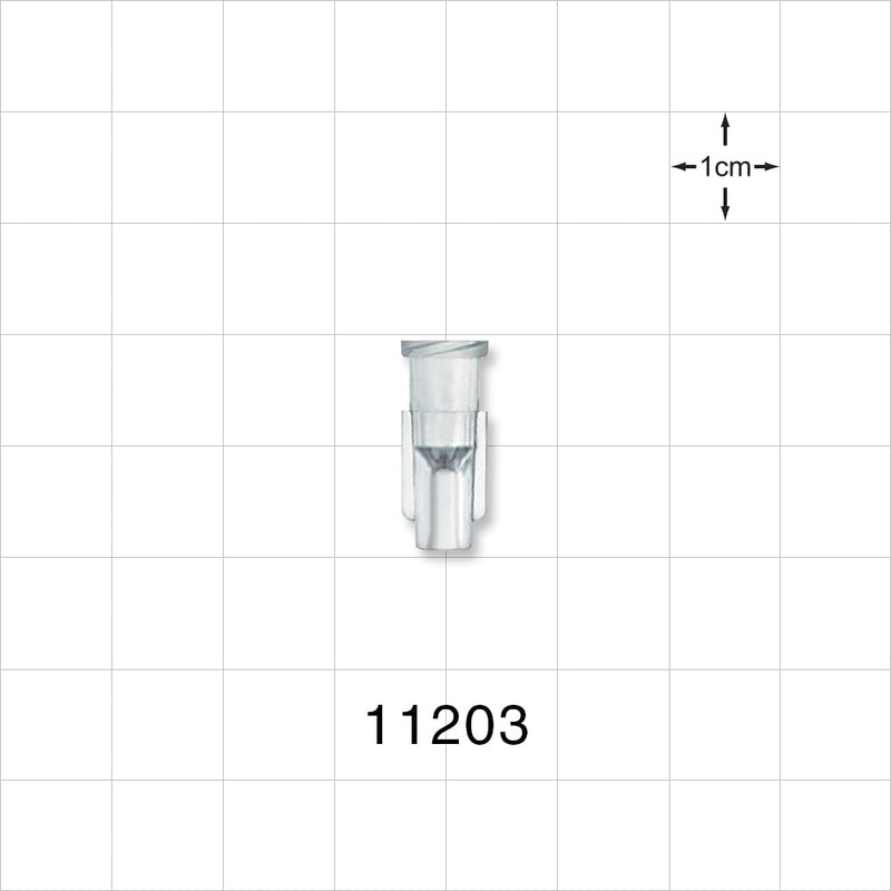 Female Luer Lock, Tubing Port, Clear - 0.03 inch - 0.063 inch (0.76 mm - 1.6 mm) - 11203