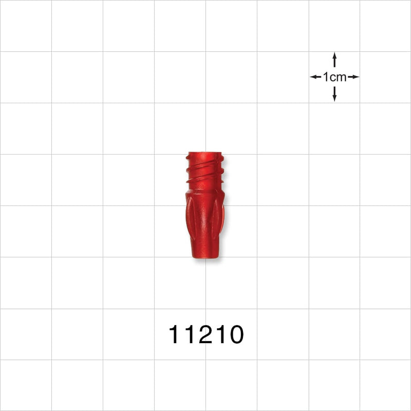 Female Luer Lock, Tubing Port, Red - 0.079 inch ID (2.01 mm) - 11210