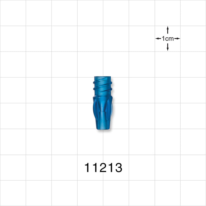Female Luer Lock, Tubing Port, Blu - 0.099 inch ID (2.51 mm) - 11213