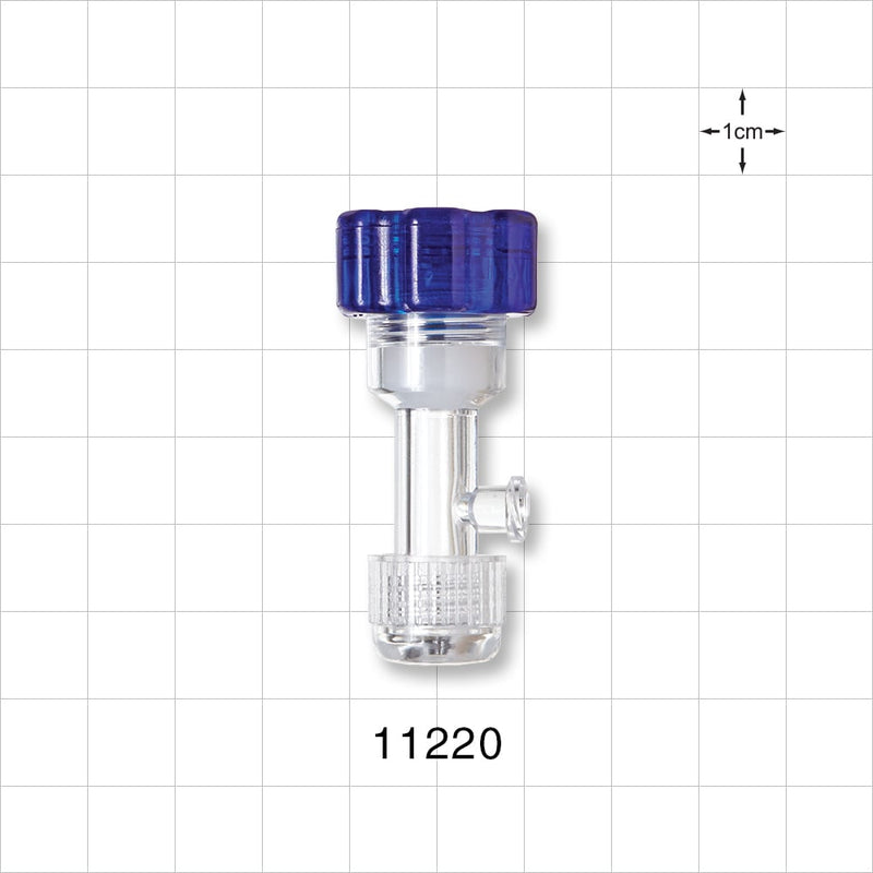 Tuohy Borst Adapter, Threaded Flare Connector, Female Luer Lock Sideport - 0 FR - 13 FR (0 inch - 0.17 inch, 0 mm - 4.3 mm) - 11220