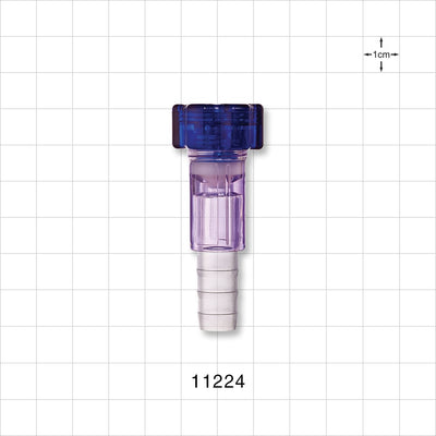 Tuohy Borst Adapter, Barbed - 0 FR - 13 FR (0 inch - 0.17 inch, 0 mm - 4.3 mm); 0.449 inch - 0.472 inch OD Barb (11.4 mm - 11.9 mm) - 11224