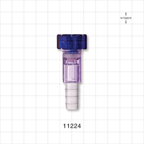 Tuohy Borst Adapter, Barbed - 0 FR - 13 FR (0 inch - 0.17 inch, 0 mm - 4.3 mm); 0.449 inch - 0.472 inch OD Barb (11.4 mm - 11.9 mm) - 11224