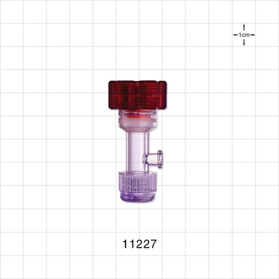 Tuohy Borst Adapter, Threaded Flare Connector, Female Luer Lock Sideport - 7 FR - 17 FR (0.091 inch - 0.224 inch, 2.3 mm - 5.7 mm) - 11227