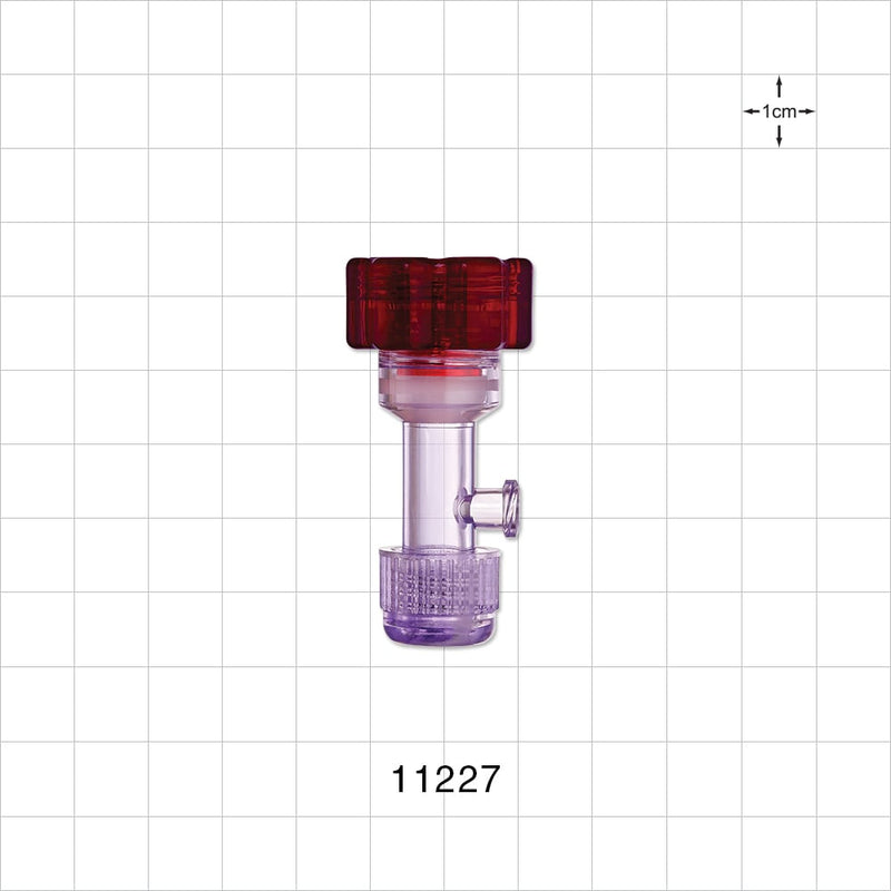 Tuohy Borst Adapter, Threaded Flare Connector, Female Luer Lock Sideport - 7 FR - 17 FR (0.091 inch - 0.224 inch, 2.3 mm - 5.7 mm) - 11227