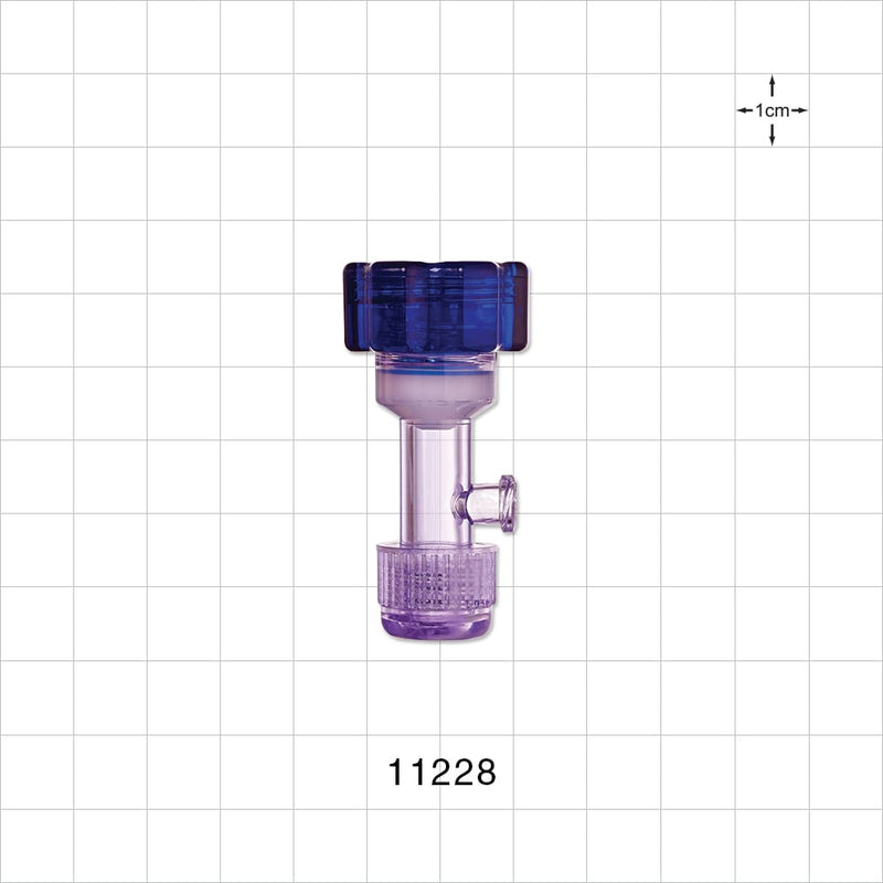 Tuohy Borst Adapter, Threaded Flare Connector, Female Luer Lock Sideport - 0 FR - 13 FR (0 inch - 0.17 inch, 0 mm - 4.3 mm) - 11228