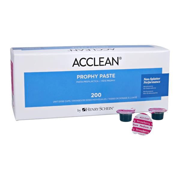Henry Schein Inc. -Acclean Prophy Paste Medium Strawberry Gluten Free Unit Dose Cups 200/Box, 24 BX/CA 1125524