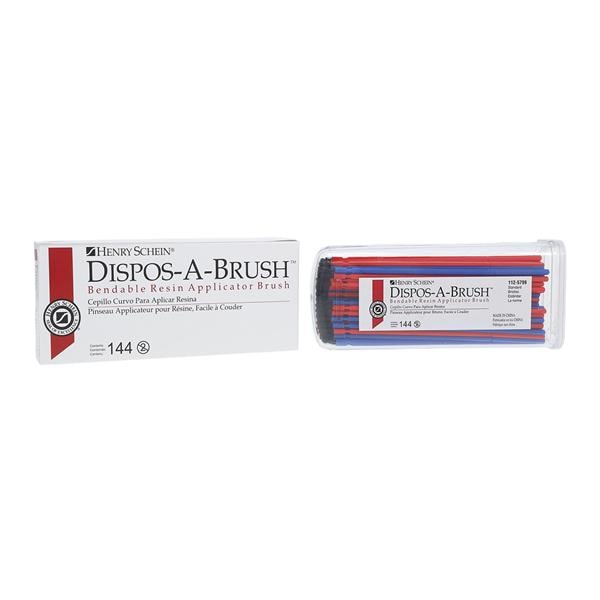 Henry Schein Inc. -Dispos-a-Brush Disposable Bendable Brushes Standard Bristles Assorted 144/Box, 50 BX/CA 751235