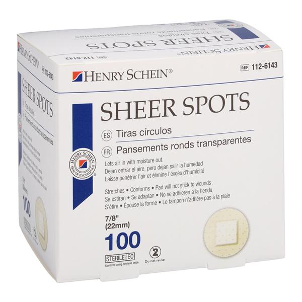Henry Schein Inc. -Henry Schein Adhesive Spot Bandage Plastic 7/8" Sheer Sterile 100/Box, 150 BX/CA 1126143