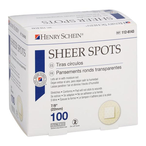Henry Schein Inc. -Henry Schein Adhesive Spot Bandage Plastic 7/8" Sheer Sterile 100/Box, 150 BX/CA 1126143
