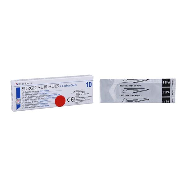 Henry Schein Inc. Carbon Steel Sterile Surgical Blade #11 10/Bx, 200 BX/CA - 4306