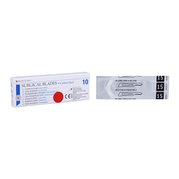 Henry Schein Inc. Carbon Steel Sterile Surgical Blade #15 10/Bx, 200 BX/CA - 4309