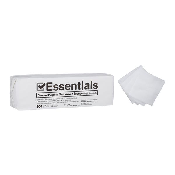 Essentials Healthcare Products  Essentials Rayon/Poly Blend Non-Woven Sponge 2x2" 4 Ply Non-Sterile - 1126757