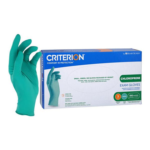 Henry Schein Inc. -Criterion Chloroprene Exam Gloves Small Standard Green Non-Sterile Not Chemo Tested, 10 BX/CA CRPC60DG-S