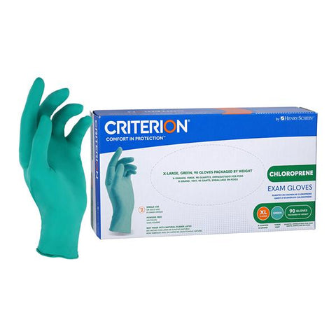 Henry Schein Inc. -Criterion Chloroprene Exam Gloves X-Large Standard Green Non-Sterile Not Chemo Tested, 10 BX/CA CRPC60DG-XL
