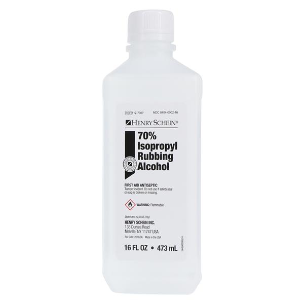 Henry Schein Inc. Alcohol Solution 16oz/Bottle, 12 BT/CA - 112-7067
