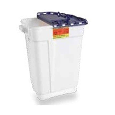 Becton-Dickinson -Sharps Container 17gal White 23-1/2x19-1/2x14-1/4" Vertical Entry Hinge Cap/Gasket Plastic Non-Sterile 5/Case 305028