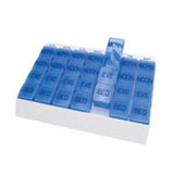 Carex-Apex Medical Corp Medi Tray Pill Organizer Plastic 9-5/16X6-3/4X1-1/8" White/Blue 7Dy x 4 Dose Each - 70027L
