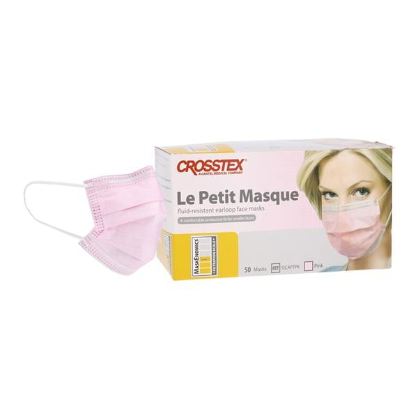 Crosstex International -Le Petit Masque Mask ASTM Level 1 Pink / White Disposable Not Made From Natural Rubber Latex 50/Box, 10 BX/CA GCAPTPK