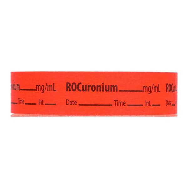 Precision Dynamics Corp. Anesthesia Tape DTI Rocuronium mg/ml Fluorescent Red 1/2x500" 333/Rl - AN-161