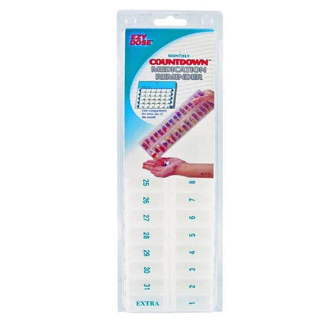 Apothecary Products Pill Planner Plastic Monthly 11-1/8x3-3/8x1-1/8" Clear 3/Pack - 67772