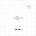 Threaded Connector, Barbed, White - Fits 1/8 inch ID Tubing (0.125 inch, 3.18 mm) x M6 - 11345