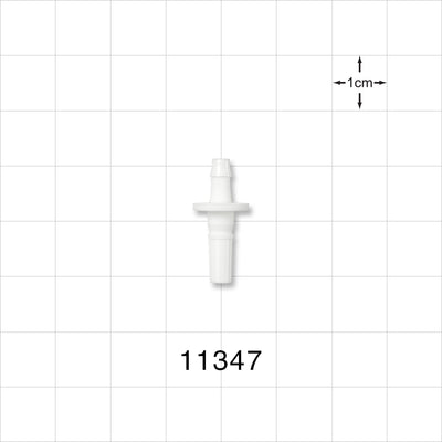 Male Luer Slip, Barbed, White - Fits 1/8 inch ID Tubing (0.125 inch, 3.18 mm) - 11347