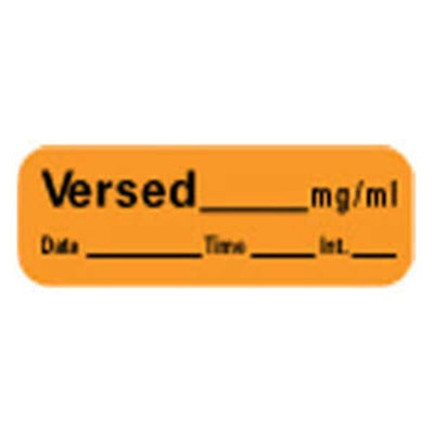 Precision Dynamics Corp. Label f/Syrin Versed .50"x1.5" Orange 600/Rl 600/Rl - LAN-149
