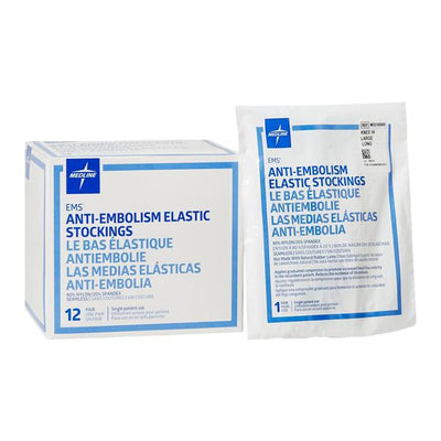 Medline Industries Inc -EMS Anti-Embolism Stocking Knee High Open Toe Large/Long White MDS160668