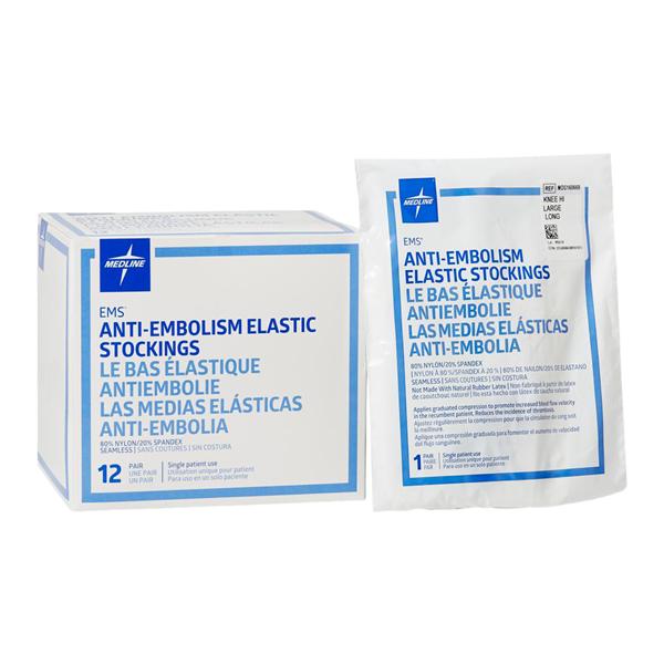 Medline Industries Inc -EMS Anti-Embolism Stocking Knee High Open Toe Large/Long White MDS160668