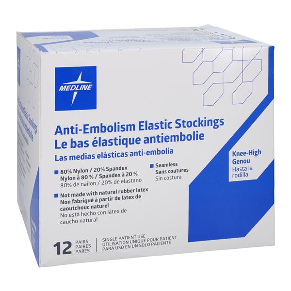 Medline Industries Inc -EMS Anti-Embolism Stocking Knee High Open Toe Large White MDS160664