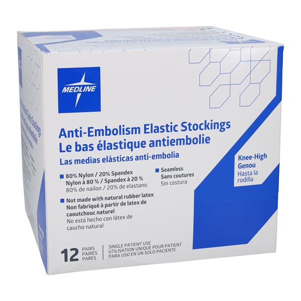 Medline Industries Inc -EMS Anti-Embolism Stocking Knee High Open Toe Medium White MDS160644