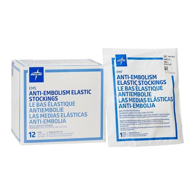 Medline Industries Inc -EMS Anti-Embolism Stocking Knee High Open Toe Small White MDS160624