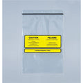 Health Care Logistics -Chemotherapy Disposal Bag 4mil 9x12" Clear/Yellow Zipper Closure Polyethylene Symbol Non-Sterile Disposable 100/Bag 9516
