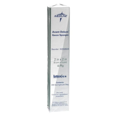 Medline Industries Inc Avant Deluxe Rayon/Polyester Blend Gauze Sponge 2x2" 4 Ply Non-Sterile NWvn LF  - NON26224