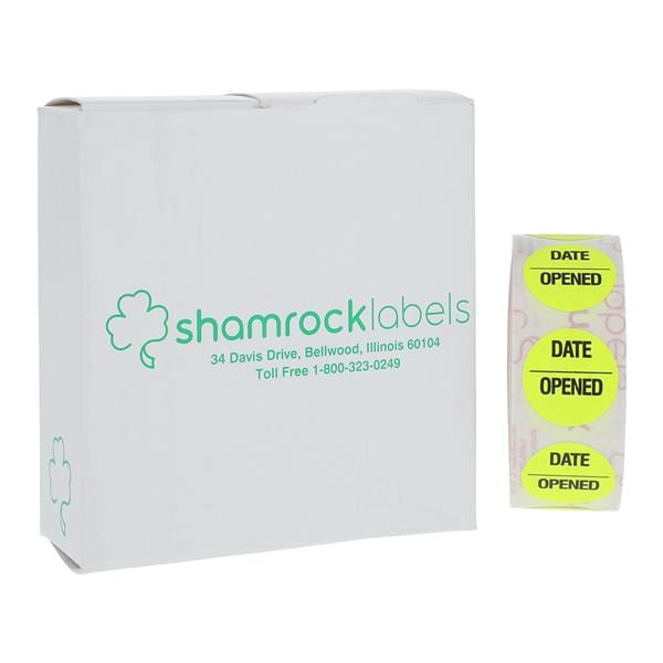 Shamrock Scientific Spec Label Date Opened 500/Rl - UPCR-9900